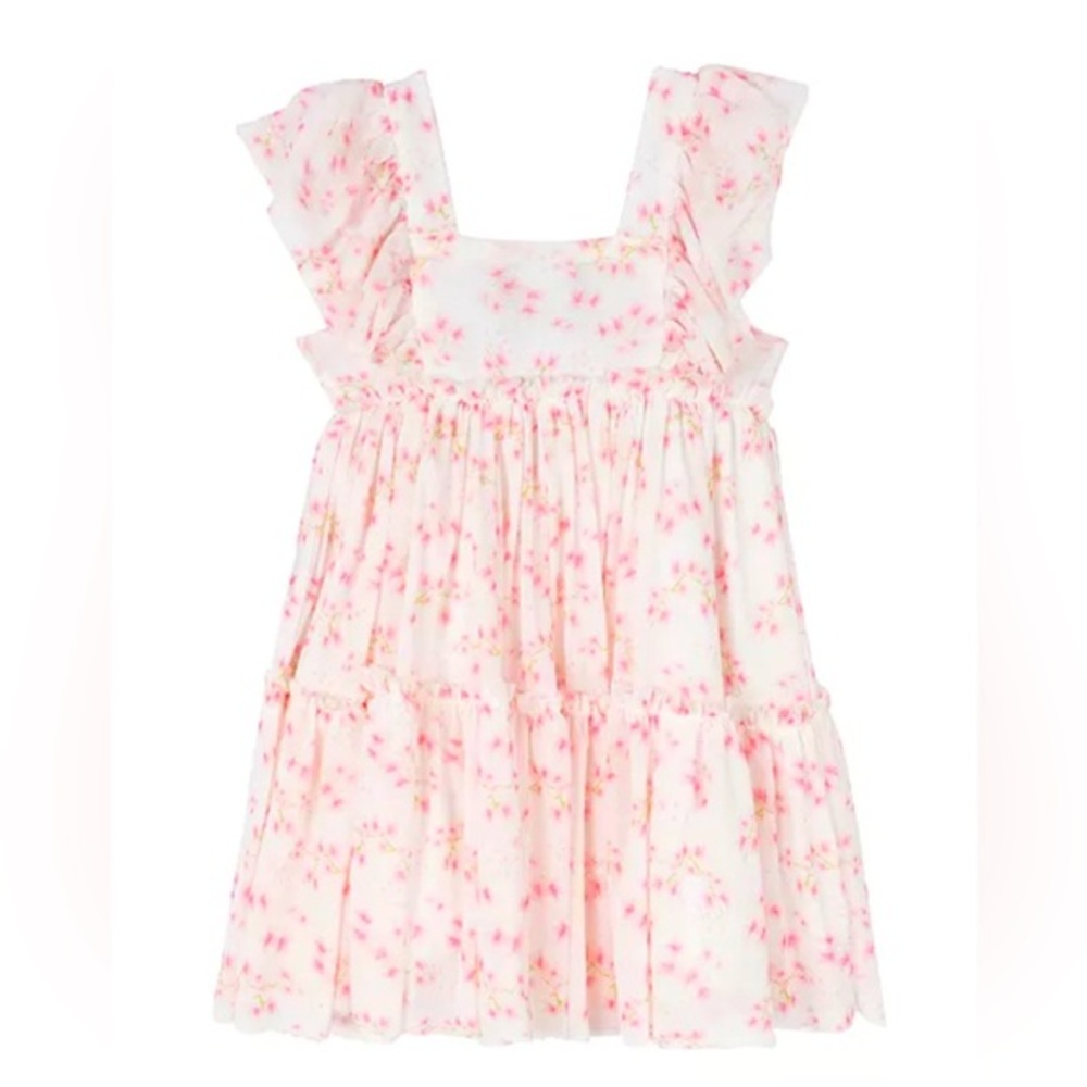 Brand New Baby Girl Floral Flutter Sleeve Dress with Diaper Cover Size 18M, NWT - Picture 1 of 3